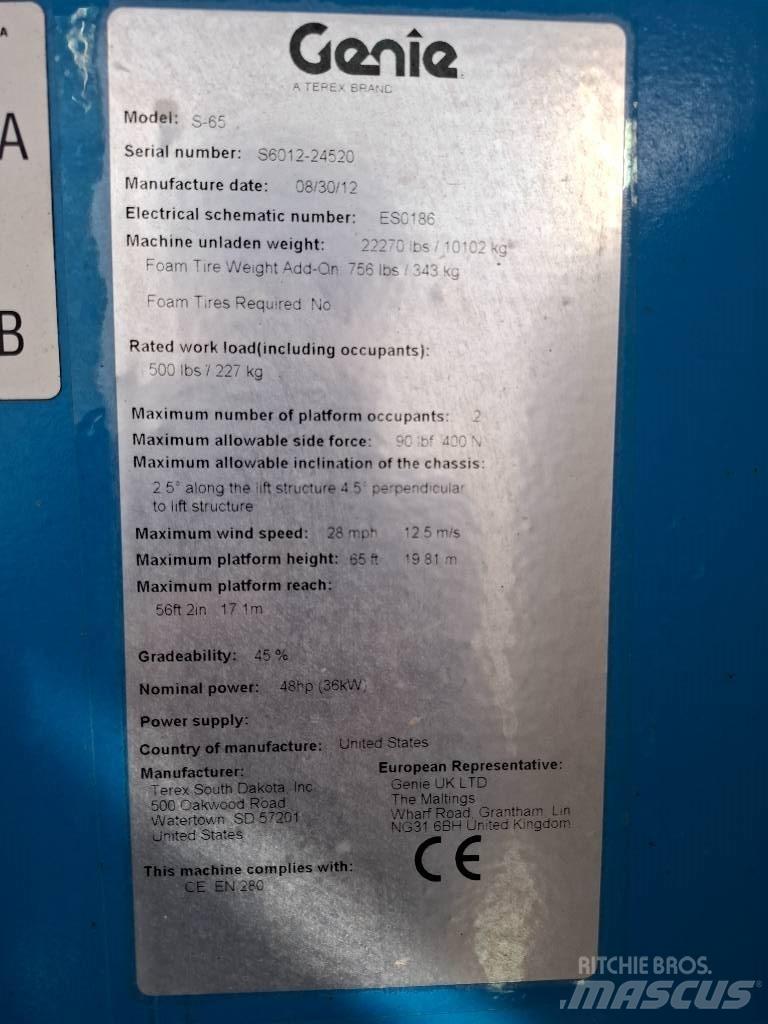 Genie S 65 伸縮臂高空作業車