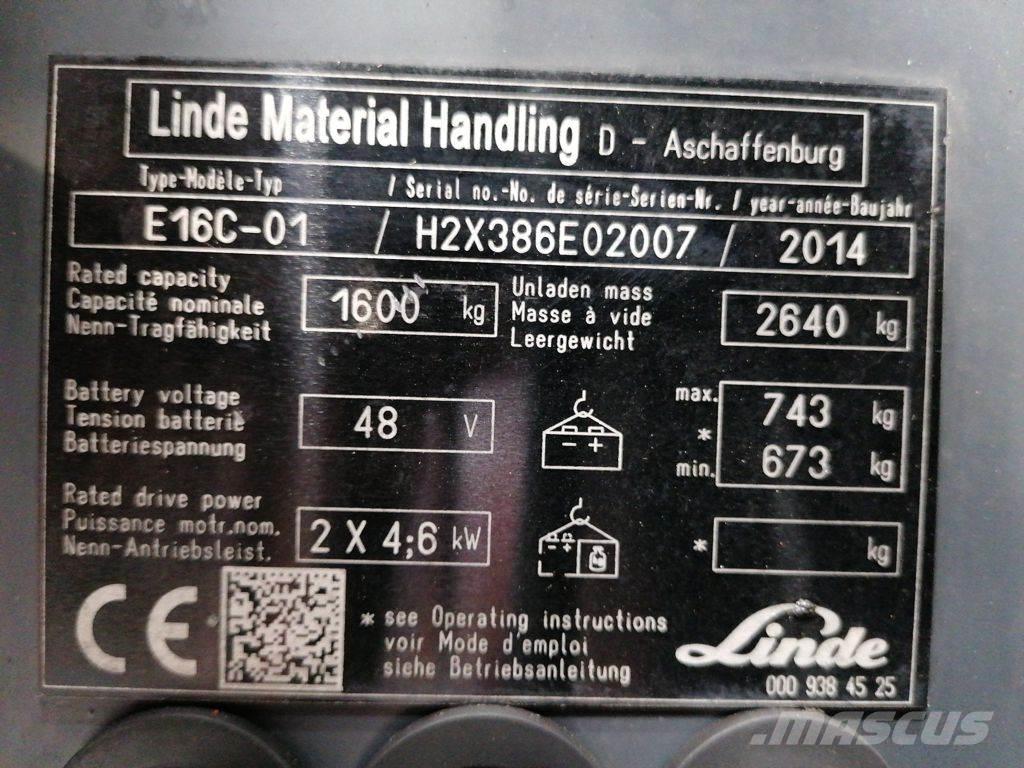 Linde E16C-01 電動堆高機