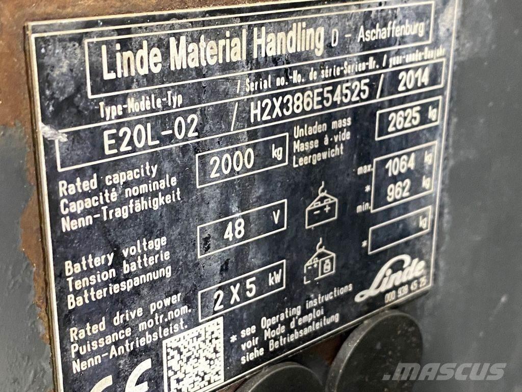 Linde E20L-02 電動堆高機