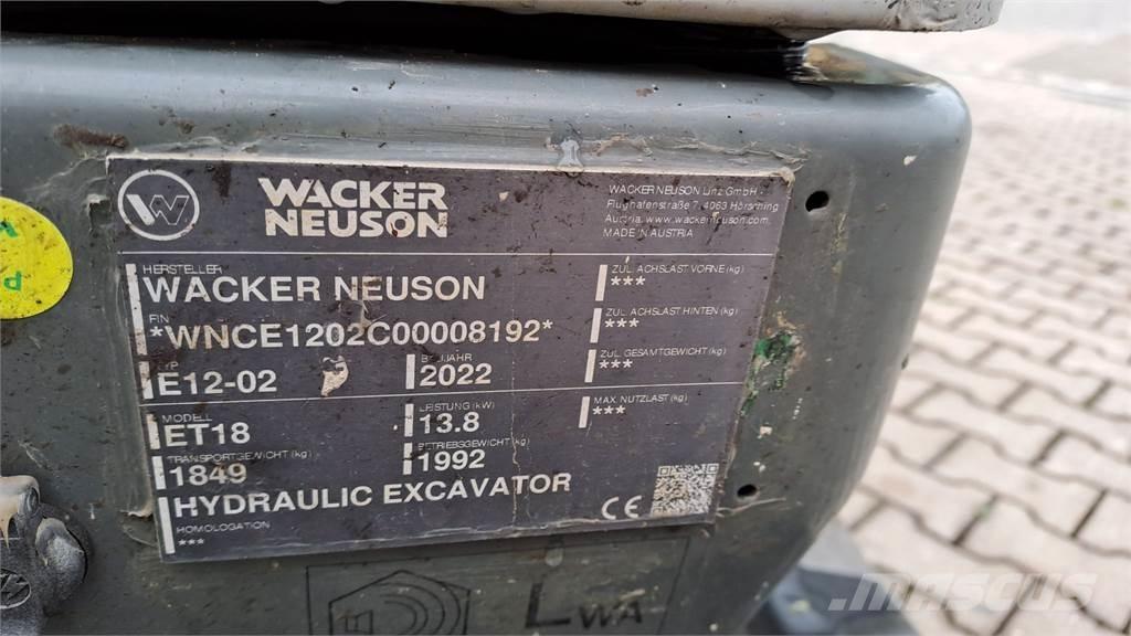 Wacker Neuson ET18 履帶式 挖土機/掘鑿機/挖掘機