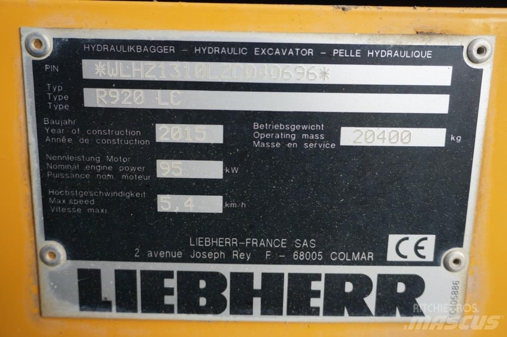 Liebherr R 920 LC 履帶式 挖土機/掘鑿機/挖掘機
