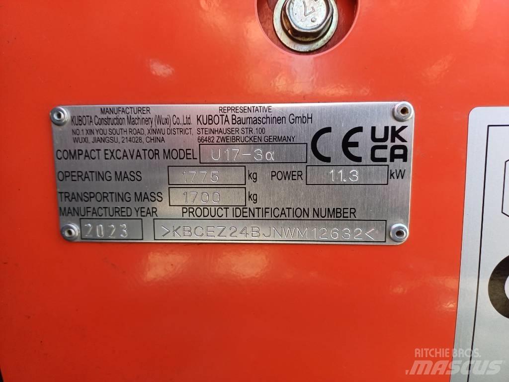 Kubota U 17-3 小型挖土機/掘鑿機<7t(小型挖掘機)
