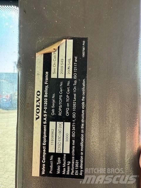 Volvo EC15 C CAB 駕駛室與內部