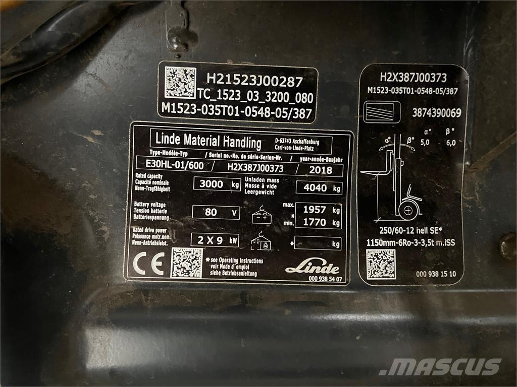 Linde E30/600HL 電動堆高機