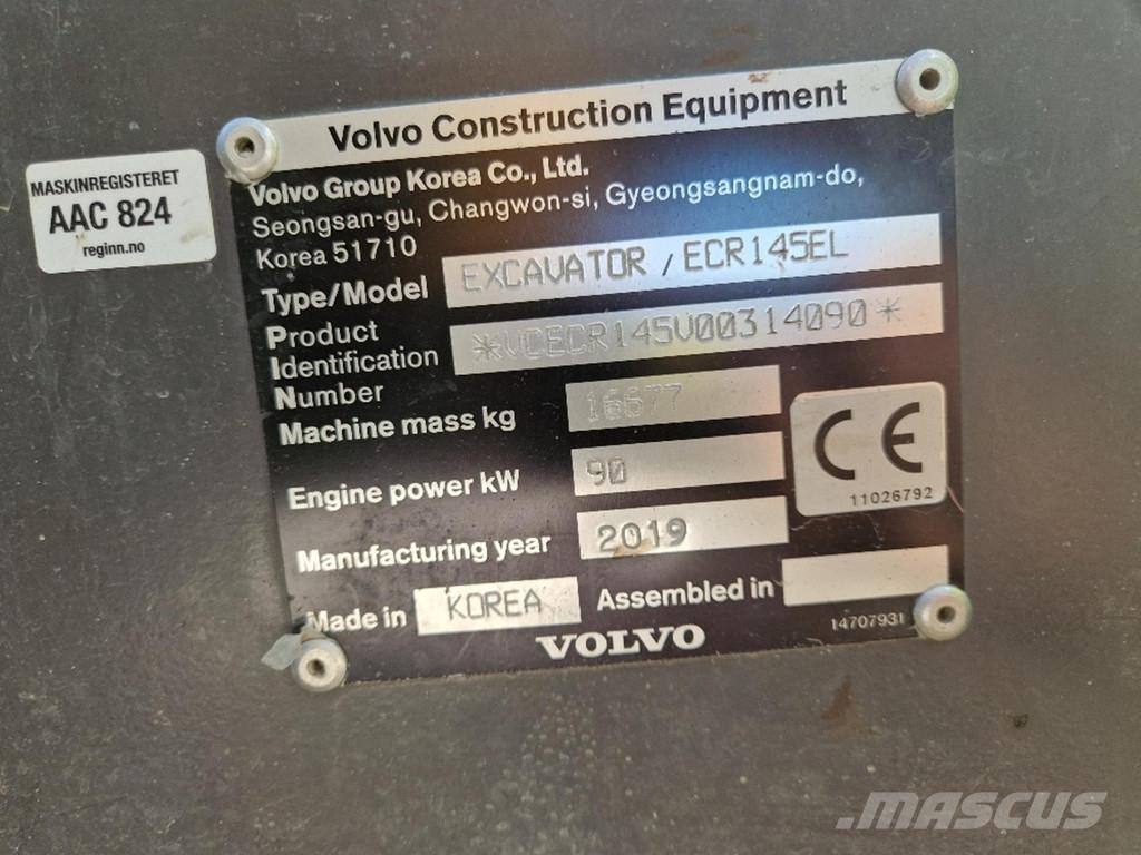 Volvo ECR145EL 特殊挖土機/掘鑿機/挖掘機