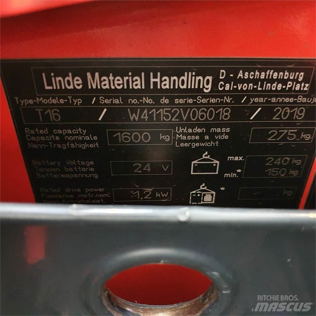 Linde T16 Li-Ion 低架升降機
