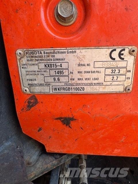 Kubota KX 015-4 小型挖土機/掘鑿機<7t(小型挖掘機)
