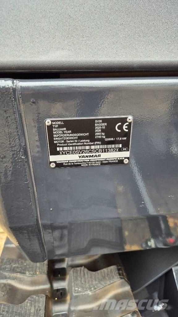 Yanmar SV26 Advance 小型挖土機/掘鑿機<7t(小型挖掘機)