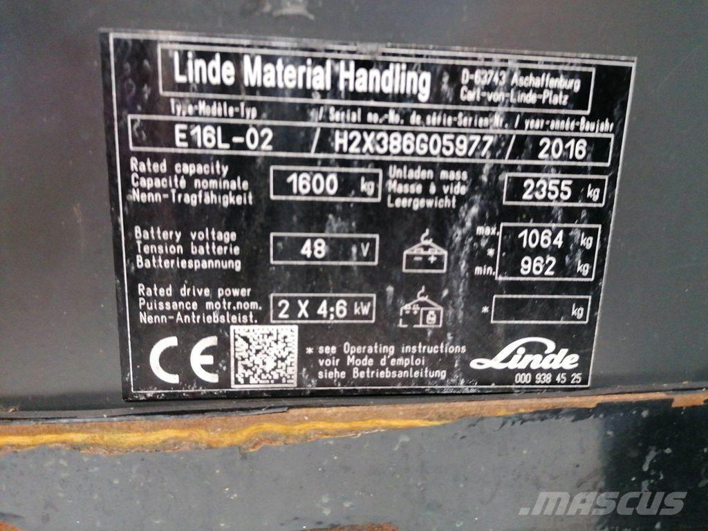 Linde E16L-02 電動堆高機