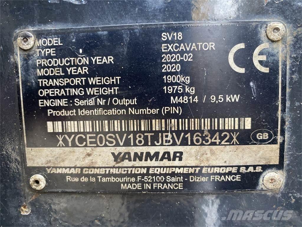 Yanmar SV18 旋轉式挖土機/掘鑿機/挖掘機
