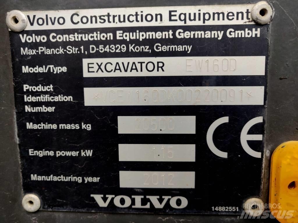 Volvo EW 160 D 旋轉式挖土機/掘鑿機/挖掘機
