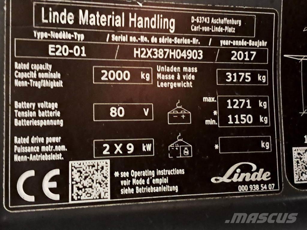 Linde E20-01 電動堆高機