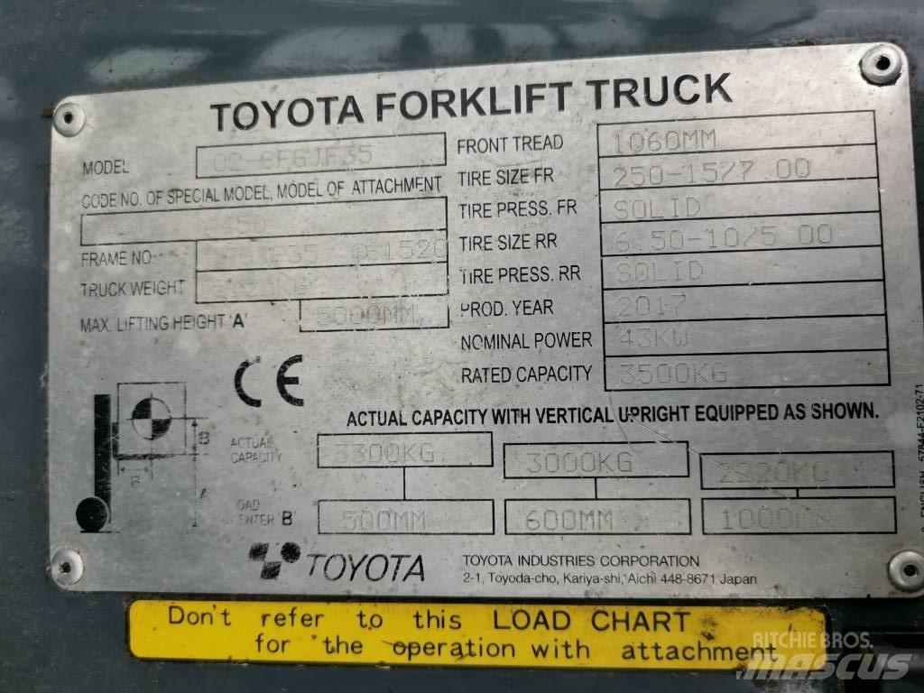 Toyota 02-8FGJF35 液化石油氣LPG卡車