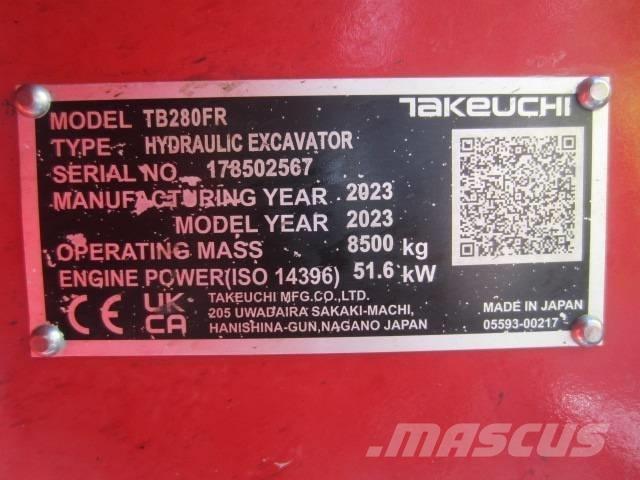 Takeuchi TB 280 FR 中型挖土機/掘鑿機/挖掘機 7t-12t