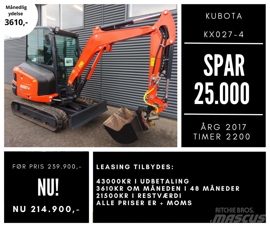 Kubota kx027-4 小型挖土機/掘鑿機<7t(小型挖掘機)