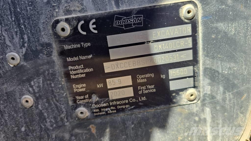 Doosan DX140LCR-5 履帶式 挖土機/掘鑿機/挖掘機