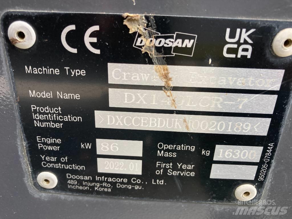 Doosan DX 140 LCR-7 履帶式 挖土機/掘鑿機/挖掘機