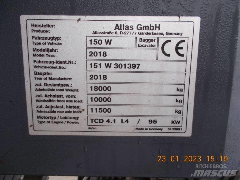 Atlas 150 W 旋轉式挖土機/掘鑿機/挖掘機