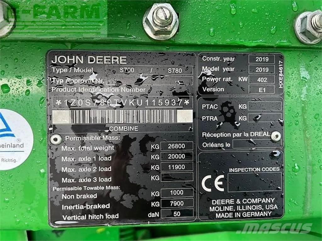 John Deere s 780i 聯合收穫機