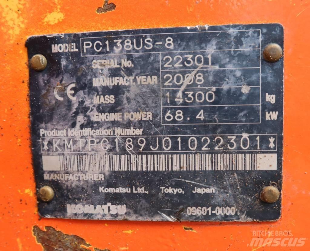 Komatsu PC138US-8 履帶式 挖土機/掘鑿機/挖掘機