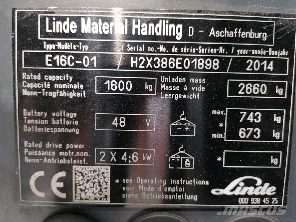 Linde E16C-01 電動堆高機