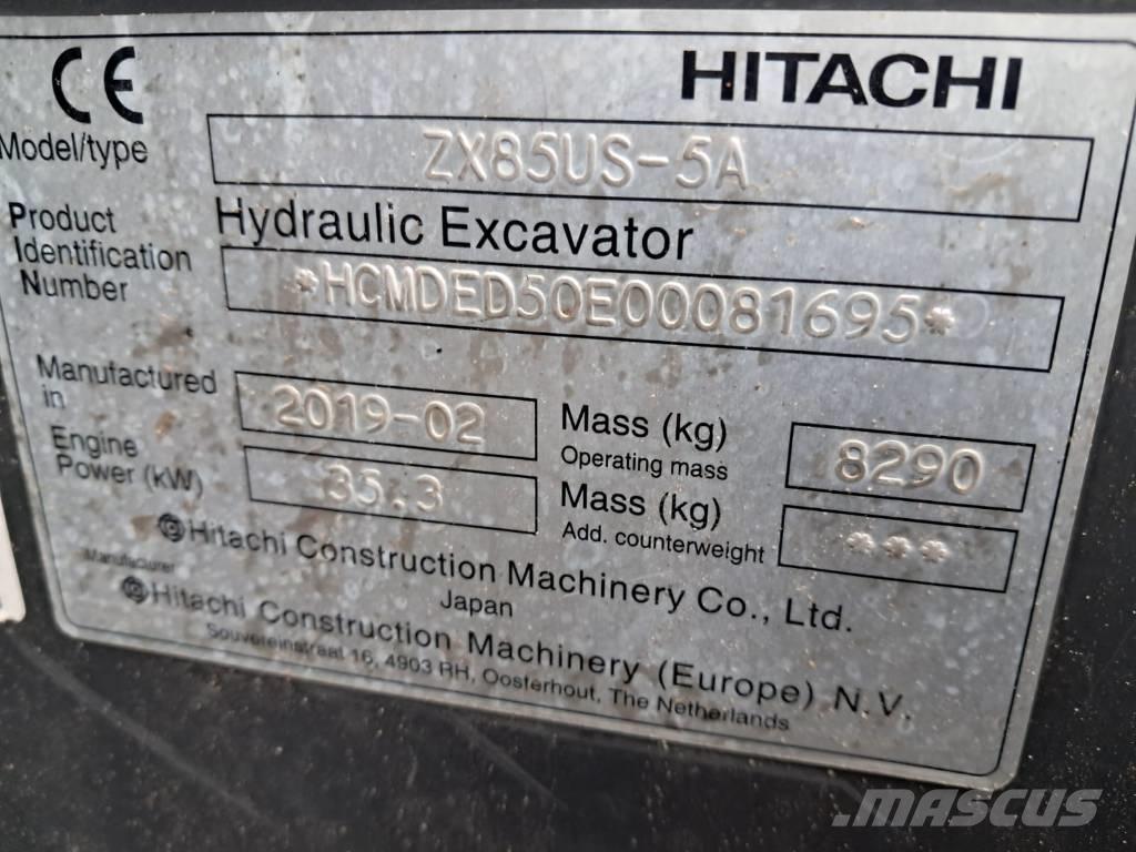 Hitachi ZX 85 US-5 A 中型挖土機/掘鑿機/挖掘機 7t-12t