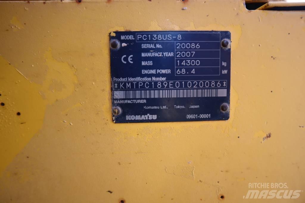 Komatsu PC138US-8 履帶式 挖土機/掘鑿機/挖掘機