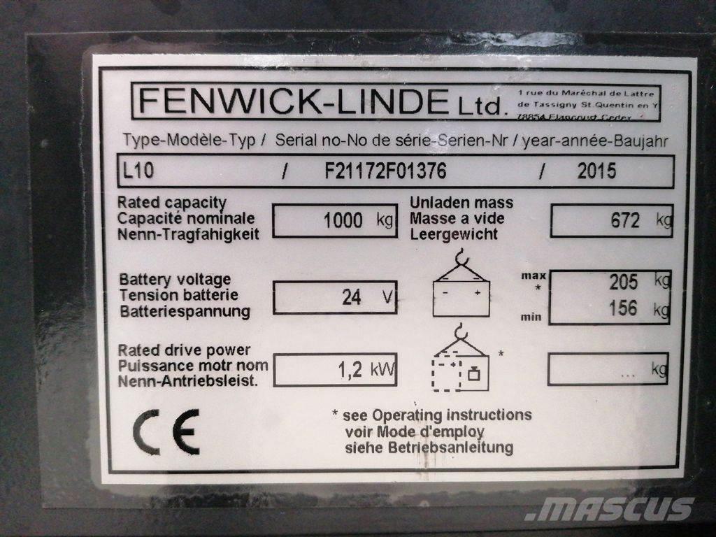 Linde L10 行走控制式堆積機