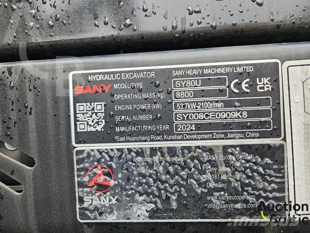 Sany SY80U 中型挖土機/掘鑿機/挖掘機 7t-12t