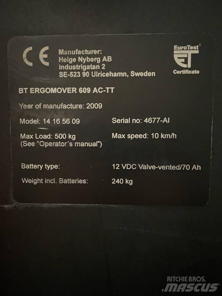 BT 609 AC TT 低架裝載機