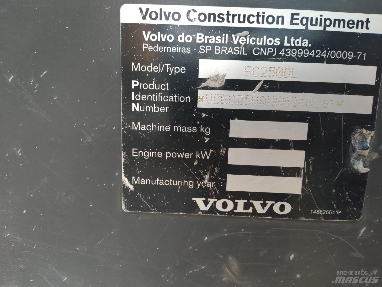 Volvo EC 250 D L 履帶式 挖土機/掘鑿機/挖掘機