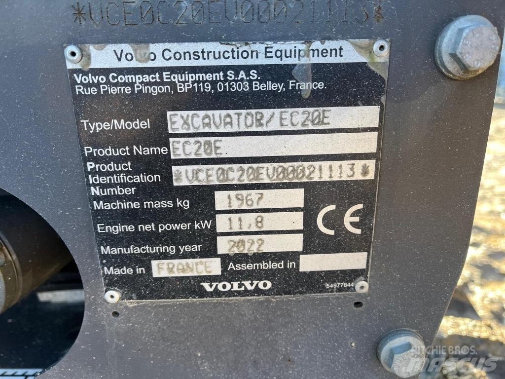 Volvo EC 20 E 小型挖土機/掘鑿機<7t(小型挖掘機)
