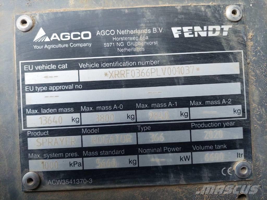 Fendt ROGATOR 366 牽引式噴霧機