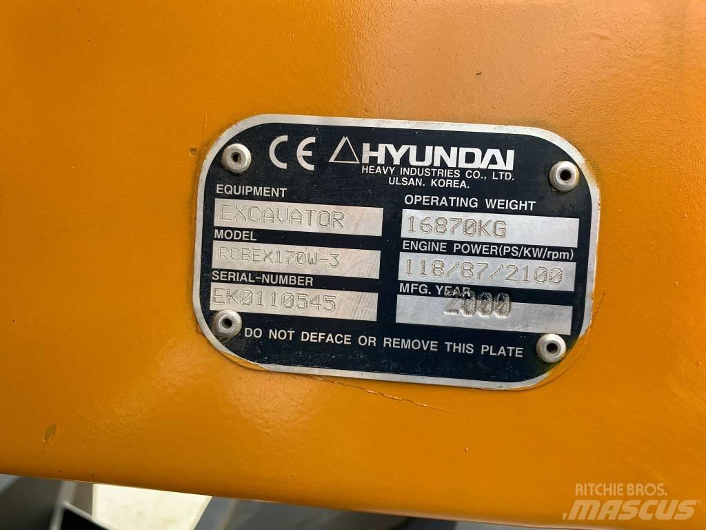 Hyundai ROBEX 170W-3 旋轉式挖土機/掘鑿機/挖掘機