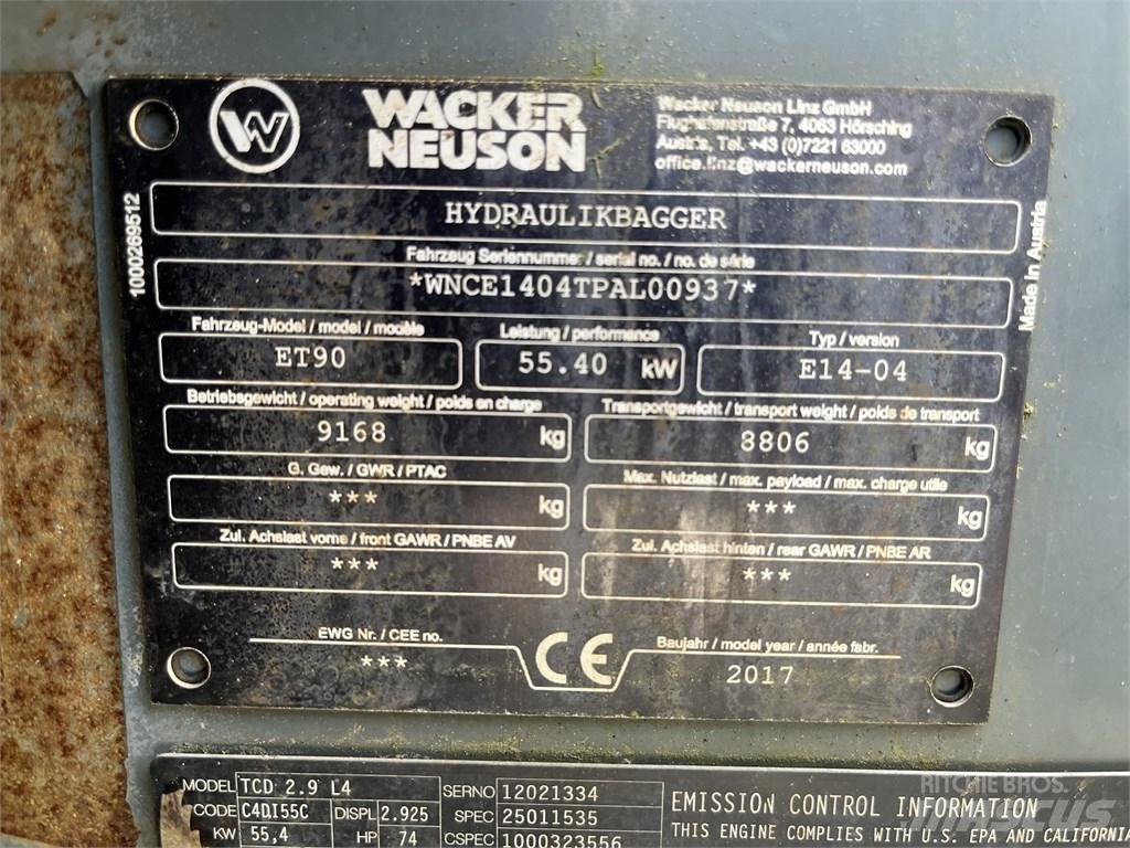 Wacker Neuson ET 90 中型挖土機/掘鑿機/挖掘機 7t-12t
