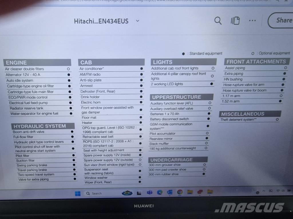 Hitachi ZX 33 U-6 小型挖土機/掘鑿機<7t(小型挖掘機)