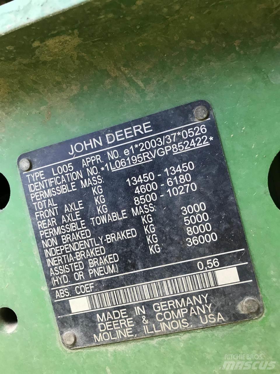 John Deere 6195R 曳引機