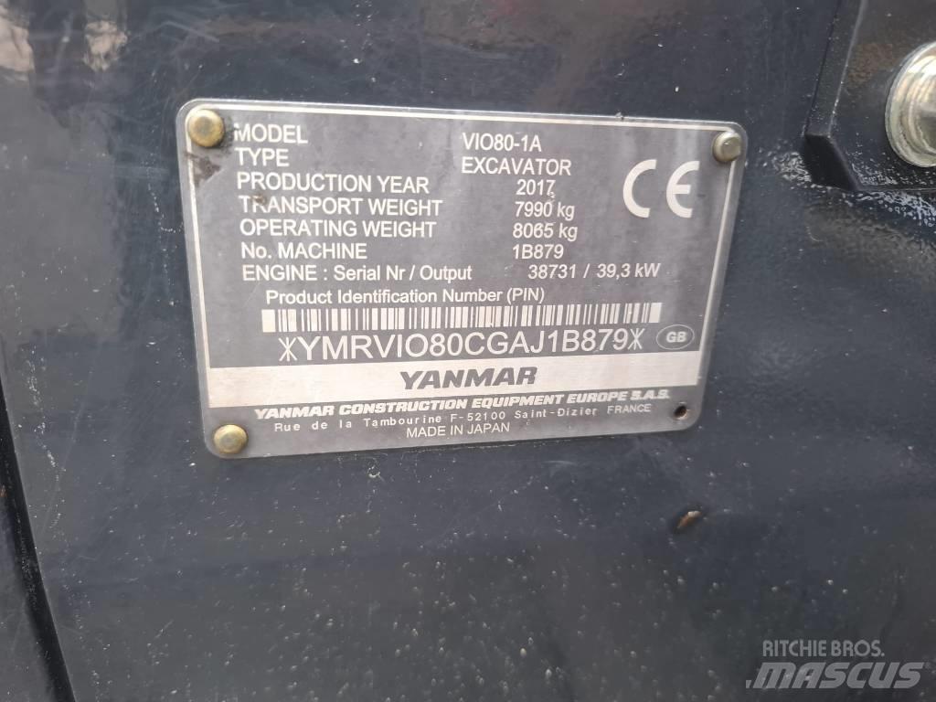 Yanmar Vio 80-1A 中型挖土機/掘鑿機/挖掘機 7t-12t