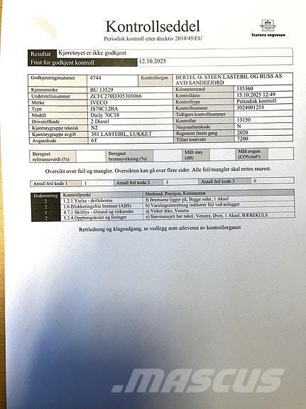 Iveco DAILY 70C18 貨箱式卡車