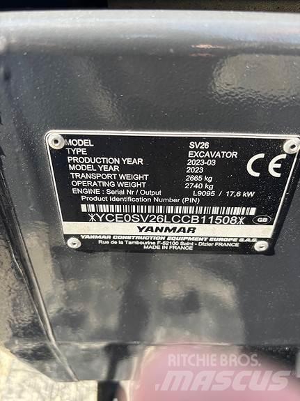 Yanmar SV26 小型挖土機/掘鑿機<7t(小型挖掘機)