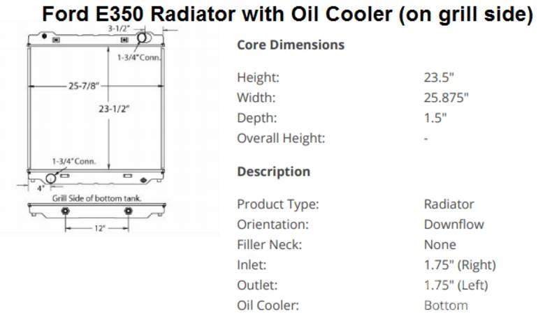 Ford E350 散熱器/水箱