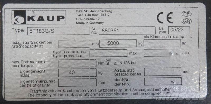 Kaup 5T183G/S 其他附件和零組件