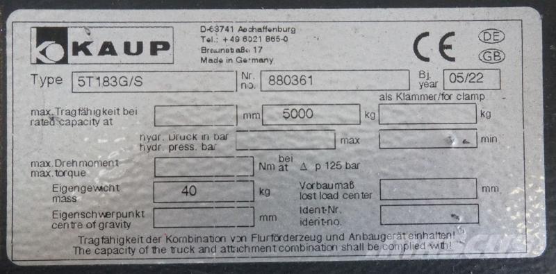 Kaup 5T183G/S 其他附件和零組件