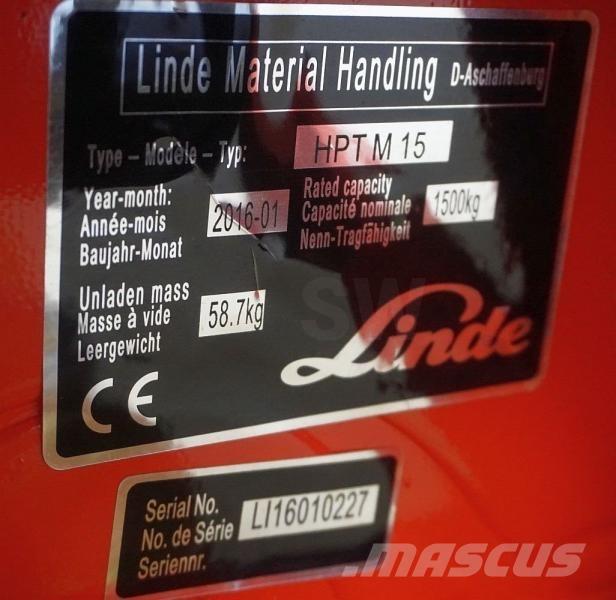 Linde HPT M 15 手拉式油壓拖板車