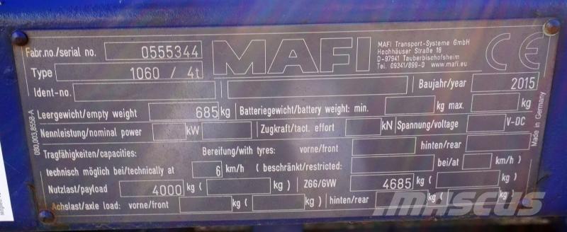 Mafi 1060 / 4t 平板式/側卸式拖車
