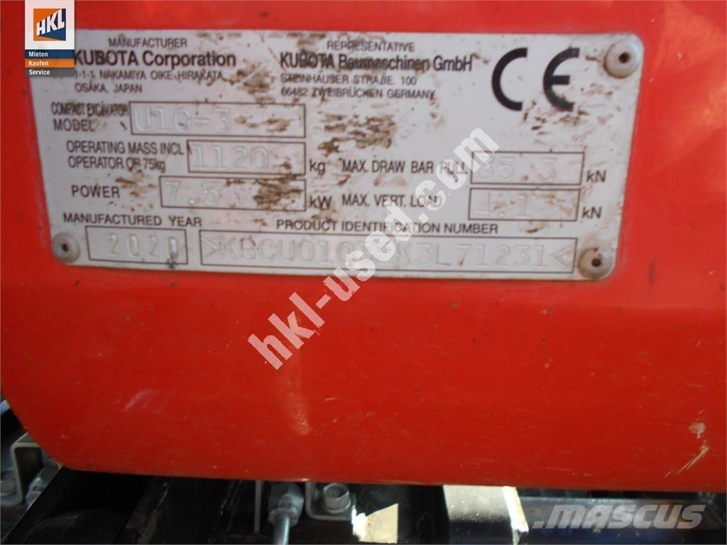 Kubota U 10-3 小型挖土機/掘鑿機<7t(小型挖掘機)