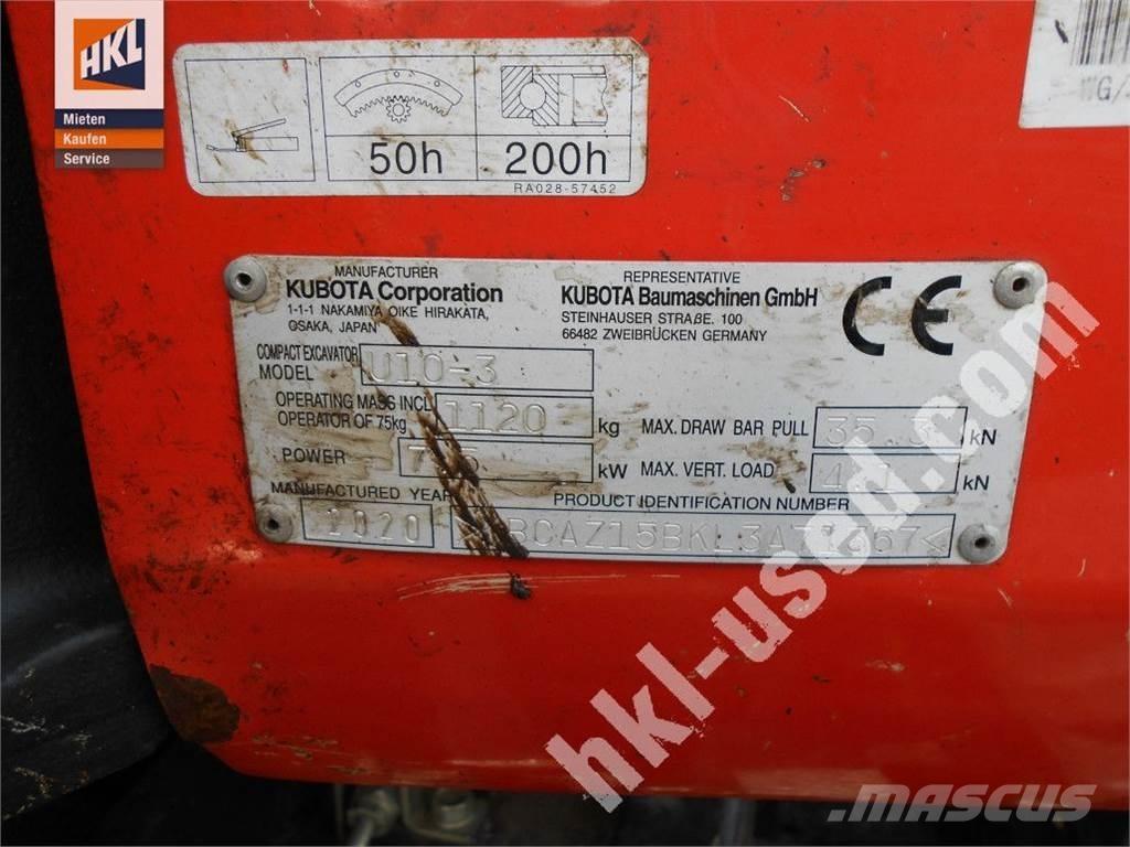 Kubota U 10-3 小型挖土機/掘鑿機<7t(小型挖掘機)