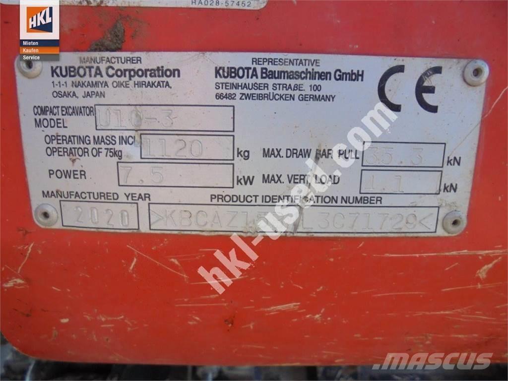 Kubota U 10-3 小型挖土機/掘鑿機<7t(小型挖掘機)