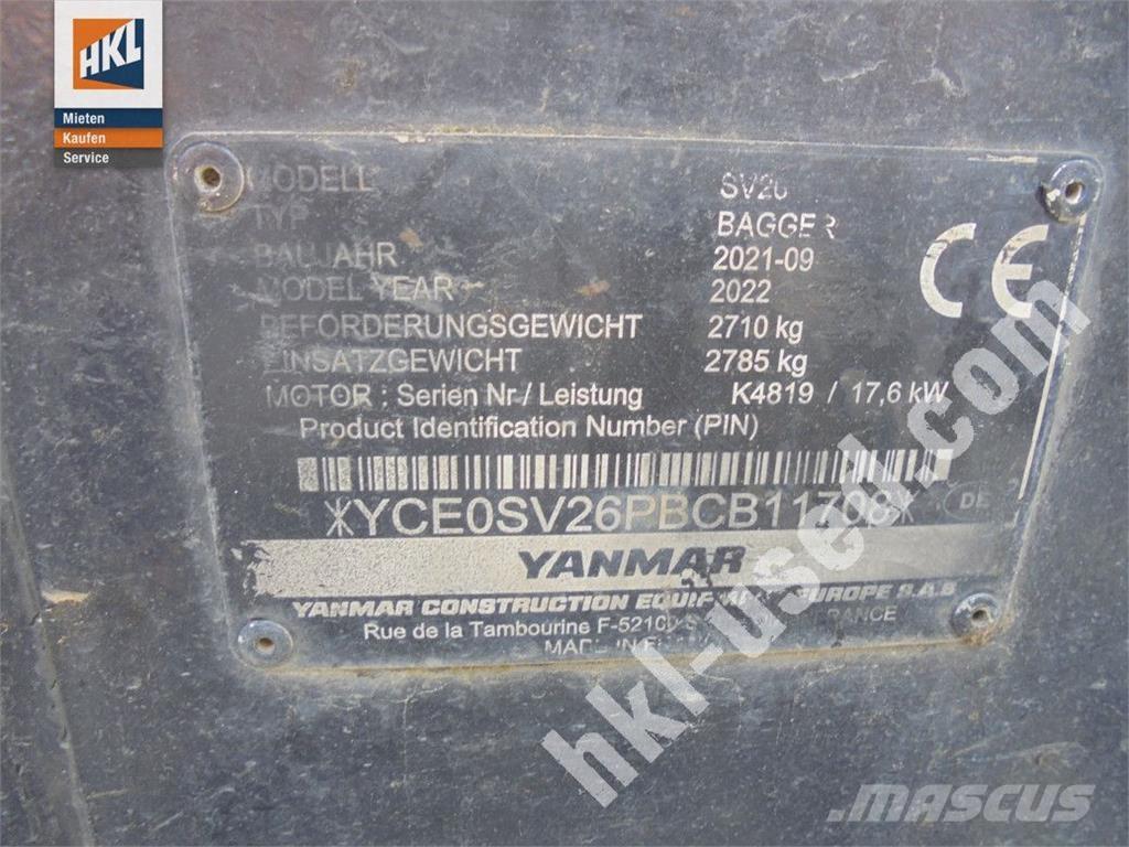 Yanmar SV 26 小型挖土機/掘鑿機<7t(小型挖掘機)