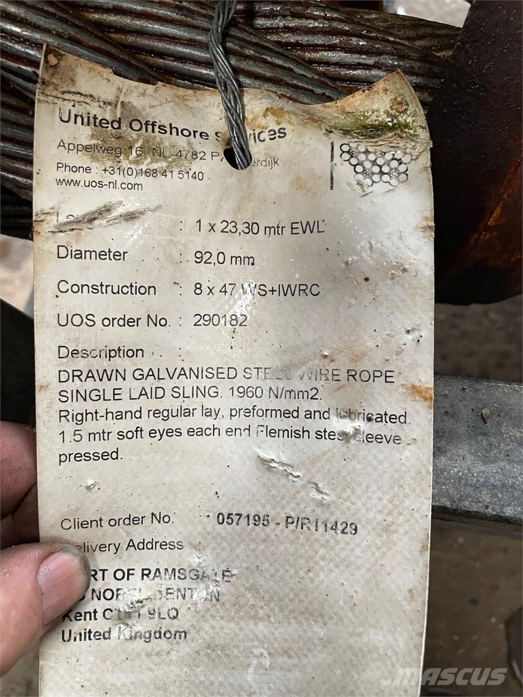  Wirestroppe - 2 stk. 起重機組件和設備